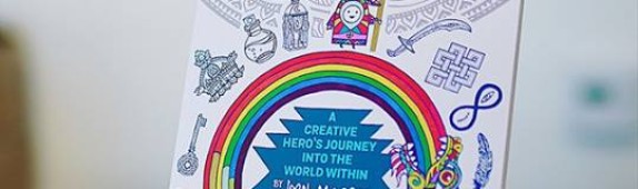 Walls360 custom wall graphics for the launch of The Keepers of Color: A Creative Hero’s Journey #HerosJourney #ColoringBook #CafeGratitude #KeepersofCOLOR