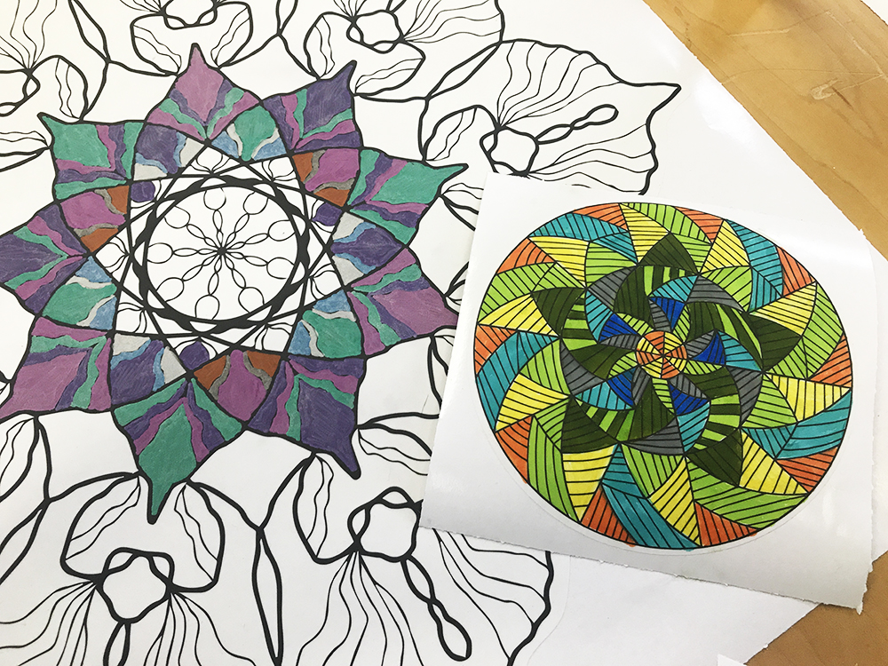 Walls360 custom COLORING graphics for Eden Art Therapy #Mandala #Coloring #WallGraphics