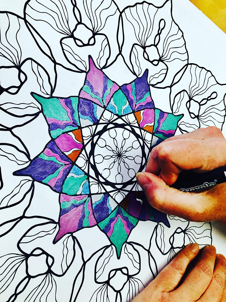 Walls360 custom COLORING graphics for Eden Art Therapy #Mandala #Coloring #WallGraphics